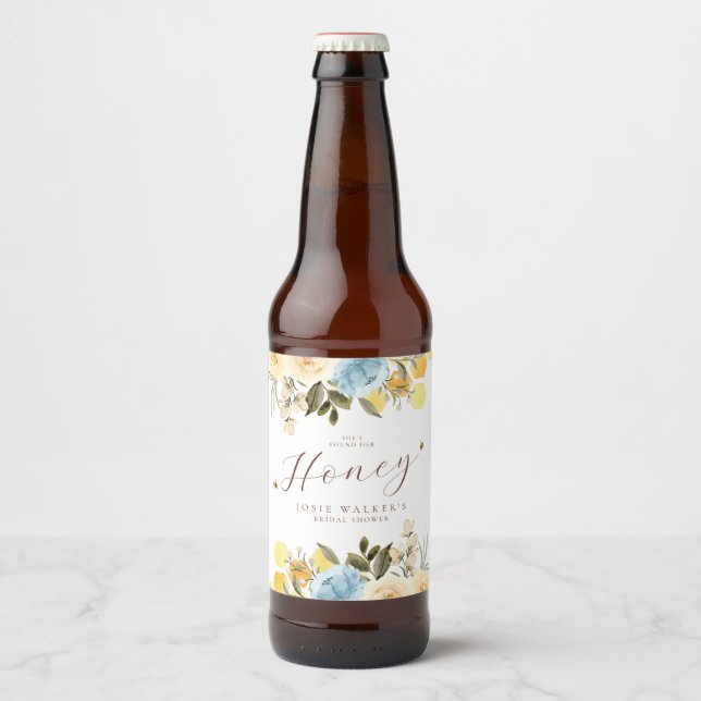 Étiquette Pour Bouteilles De Bière Baby Shower de la Mariée en Abeille (Devant)