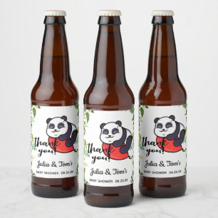 Étiquette Pour Bouteilles De Bière Baby shower de Merci de Panda