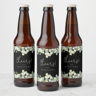 Étiquette Pour Bouteilles De Bière Baie de neige noire + Eucalyptus Winter Bacheloret