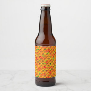 Étiquette Pour Bouteilles De Bière Balances orange et verte tombées
