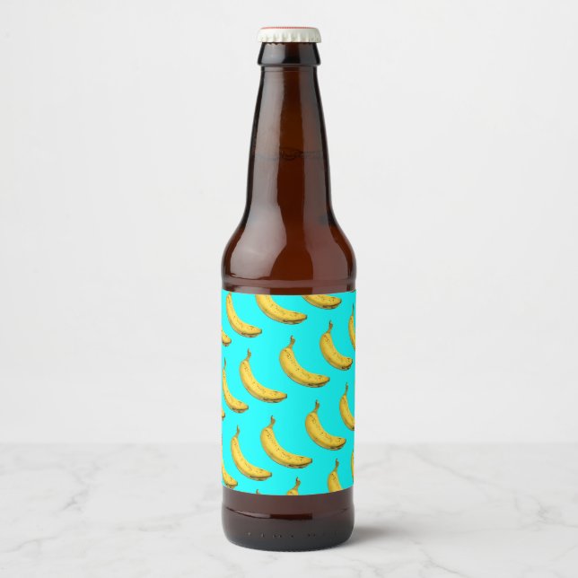 Étiquette Pour Bouteilles De Bière banane cool (Devant)
