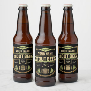 Étiquette Pour Bouteilles De Bière Barre d'étiquette de brassage de bière brune perso