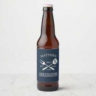 Étiquette Pour Bouteilles De Bière BBQ Grill Master Personnalisé Meilleur papa Père