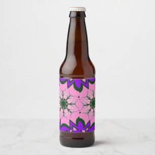 Étiquette Pour Bouteilles De Bière Beau motif de teinte violet rose bébé monogramme