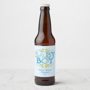 Étiquette Pour Bouteilles De Bière Bébé, baby shower floral de pays