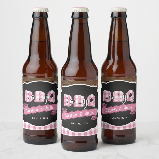 Étiquette Pour Bouteilles De Bière Bébé Q Étiquette bouteille de bière - Lt. Rose (Bouteilles)