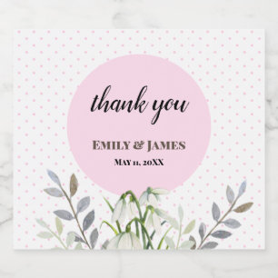 Étiquette Pour Bouteilles De Bière Belle Mariage Blancs neige Pois roses