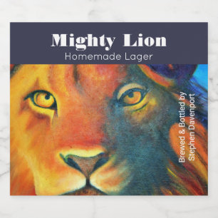 Étiquette Pour Bouteilles De Bière Belle Tête de Lion Portrait Regal et la bière Fi