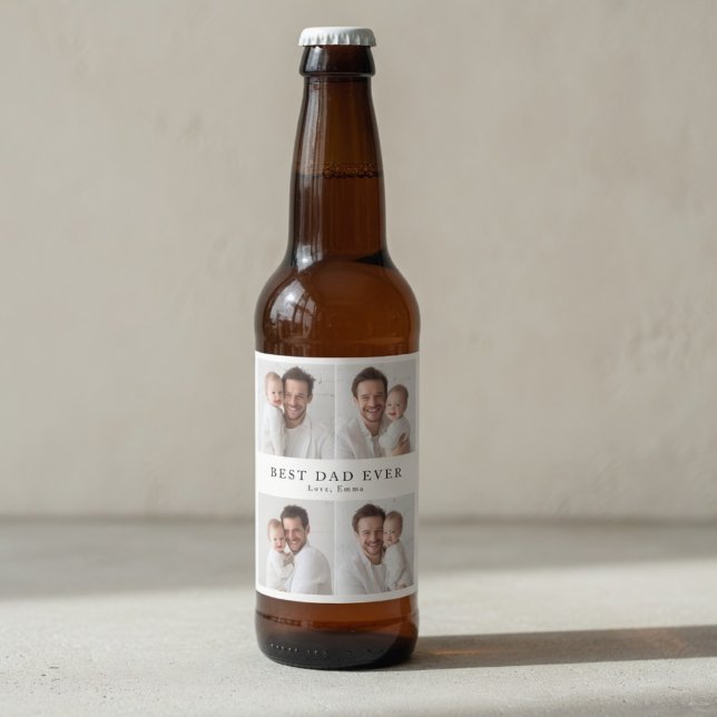 Étiquette Pour Bouteilles De Bière Best Dad Ever Personalized (Créateur téléchargé)