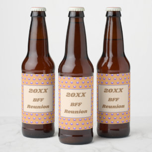 Étiquette Pour Bouteilles De Bière Best Friend Weekend Blue Peach Polka Dot BFF