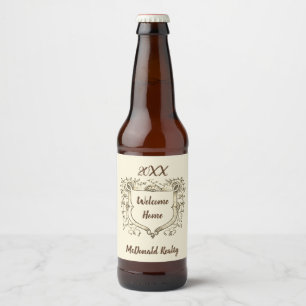 Étiquette Pour Bouteilles De Bière Bienvenue dans l'immobilier de vintage Shield Home