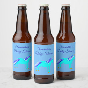 Étiquette Pour Bouteilles De Bière Bière personnalisée pour Baby Shower Licorne Garço