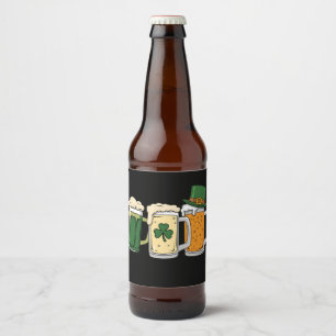 Étiquette Pour Bouteilles De Bière Bières irlandaises Drapeau de l'Irlande Fête de la