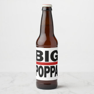 Étiquette Pour Bouteilles De Bière Big Poppa Hip hop Papa Fête des pères cadeau 