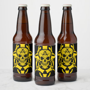 Étiquette Pour Bouteilles De Bière Bio-risque toxique pour le sol