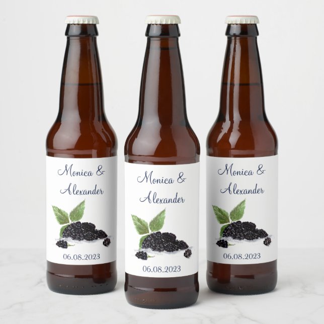 Étiquette Pour Bouteilles De Bière Blackberry Blackberry Mariage d'été (Bouteilles)