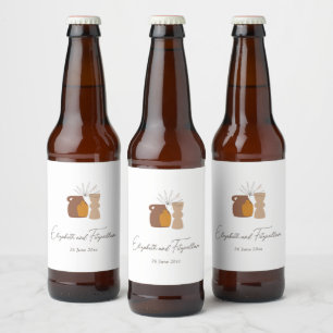 Étiquette Pour Bouteilles De Bière Boho minimaliste Vases Mariage