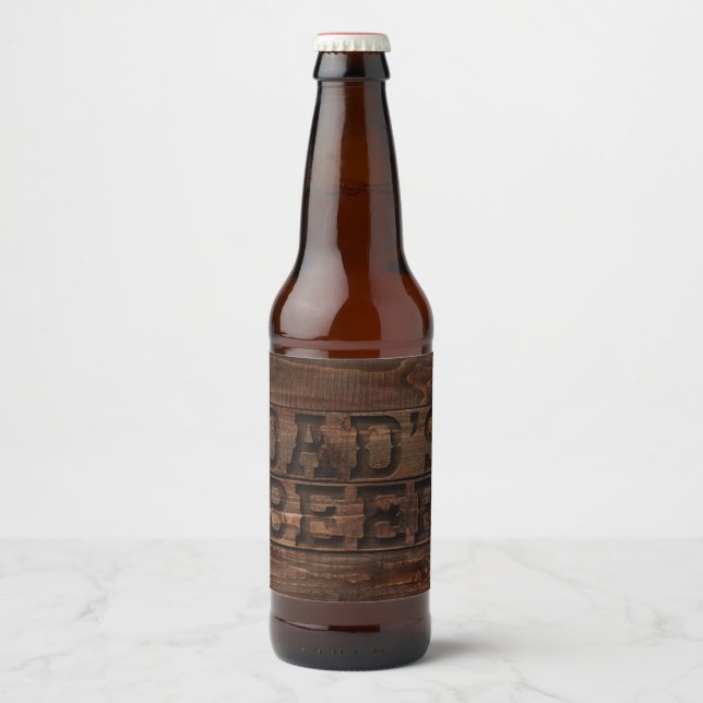 Étiquette Pour Bouteilles De Bière Bois sculpté foncé Brown Bière papa (Devant)