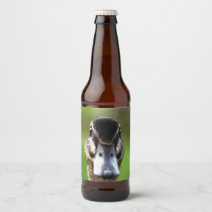 Étiquette Pour Bouteilles De Bière Bonjour Ducky Quirky Duck Portrait