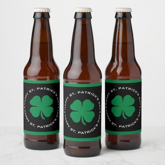 Étiquette Pour Bouteilles De Bière Bonne St. Patrick's Day Shamrock Lucky Charm (Bouteilles)