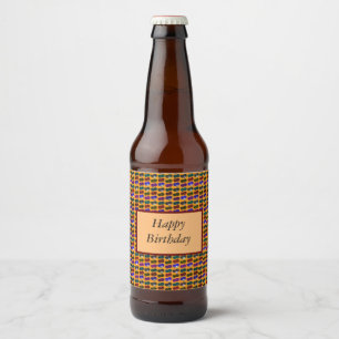Étiquette Pour Bouteilles De Bière Boules de pelouse multicolores, anniversaire