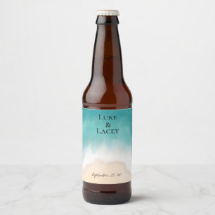 Étiquette Pour Bouteilles De Bière bouteille de bière de mariage de plage étiquette
