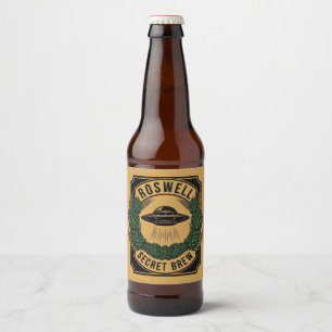 Étiquette Pour Bouteilles De Bière Brassin Secret Vintage UFO Roswell