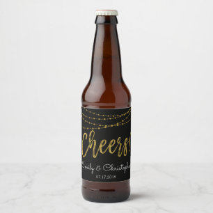 Étiquette Pour Bouteilles De Bière Bravo Black et Gold Foil