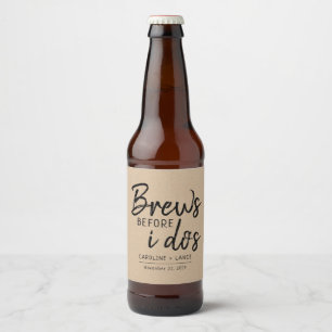 Étiquette Pour Bouteilles De Bière Brews Before I Do, co-Ed Wedding shower Kraft