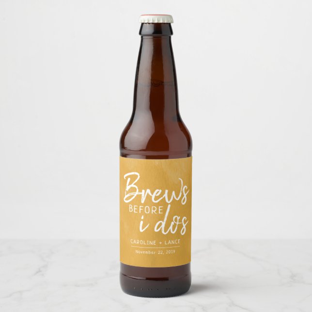 Étiquette Pour Bouteilles De Bière Brews Before I Do's Co-Ed Wedding shower (Devant)
