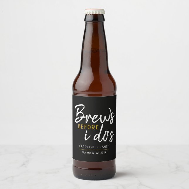 Étiquette Pour Bouteilles De Bière Brews Before I Do's Co-Ed Wedding shower (Devant)