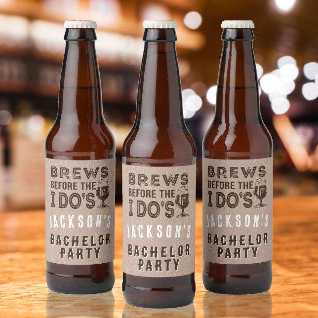Étiquette Pour Bouteilles De Bière Brews Before the I Do's Bachelor Party (Brews Before the I Do's Bachelor Party Beer Bottle Labels)