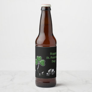 Étiquette Pour Bouteilles De Bière Brilliant Happy St. Patrick's Day Diamonds