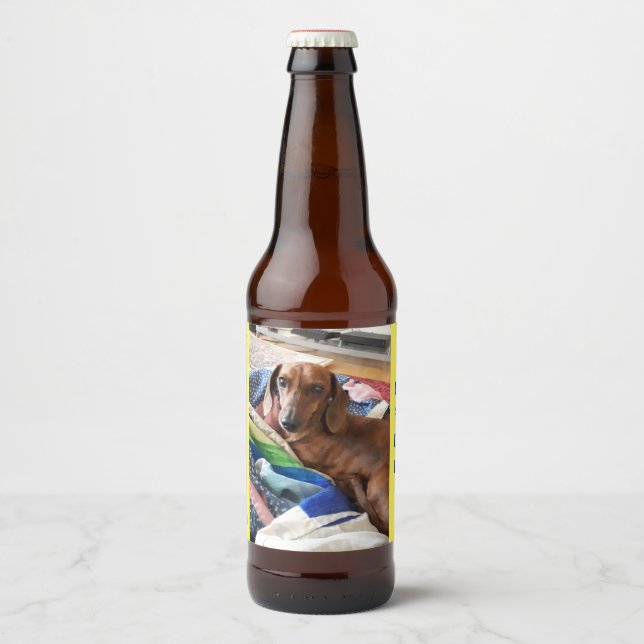 Étiquette Pour Bouteilles De Bière Buble Bum Brew Dachshund Bière Étiquette (Devant)