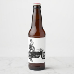 Étiquette Pour Bouteilles De Bière Bunny Biker