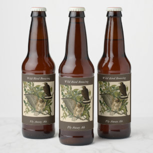 Étiquette Pour Bouteilles De Bière Buse à grande aile des oiseaux d'Amérique d'Audubo