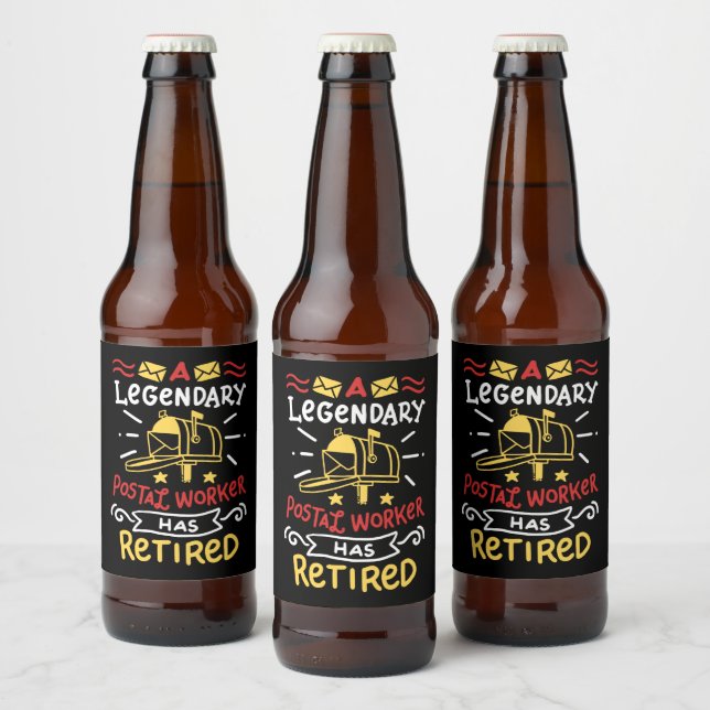 Étiquette Pour Bouteilles De Bière Cadeau de retraite de l'employé de la poste retrai (Bouteilles)