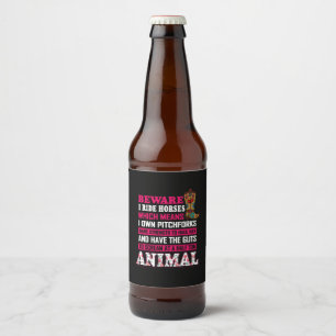 Étiquette Pour Bouteilles De Bière Cadeau équestre Méfiez-vous de la conduite des c