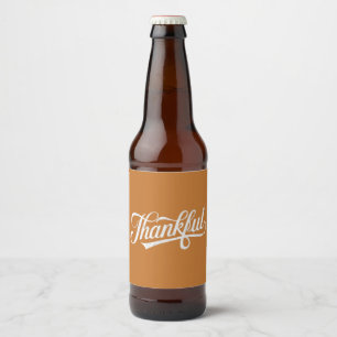 Étiquette Pour Bouteilles De Bière Cadeau vintage de remerciement de Thanksgiving d'a