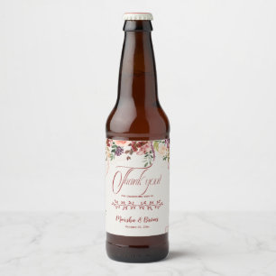 Étiquette Pour Bouteilles De Bière Cadeaux de mariage floraux bohèmes rustiques Boute