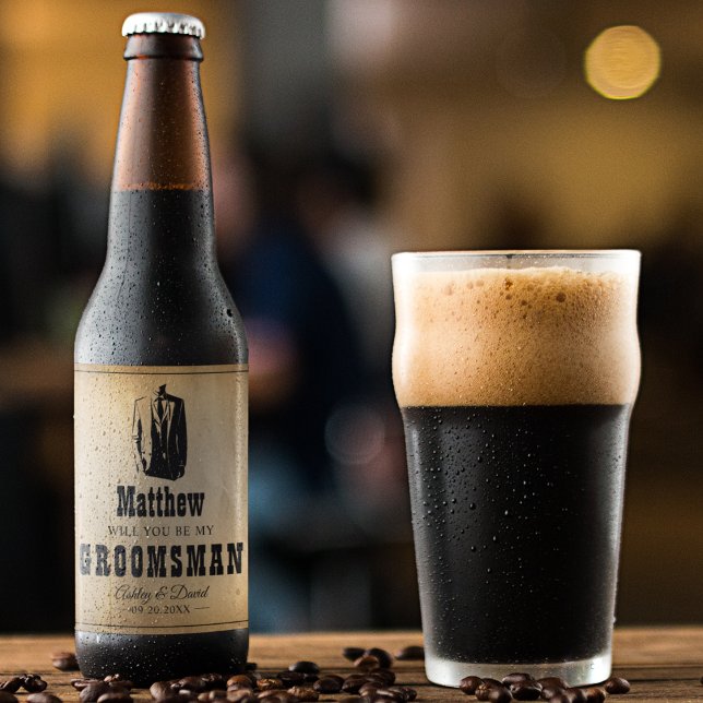 Étiquette Pour Bouteilles De Bière Cadeaux pour les garçons d'honneur - Cadeaux de ma (Créateur téléchargé)