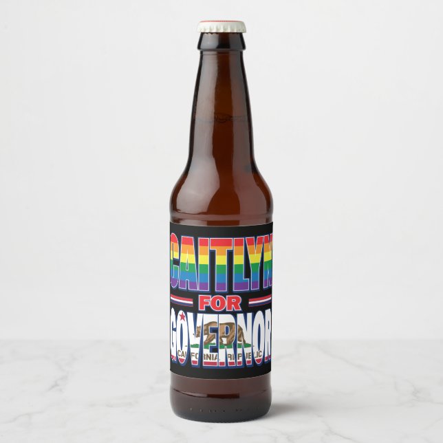 Étiquette Pour Bouteilles De Bière Caitlyn Jenner, gouverneur (Devant)