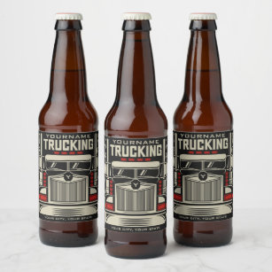 Étiquette Pour Bouteilles De Bière Camion personnalisé 18 Routeur BIG RIG Trucker