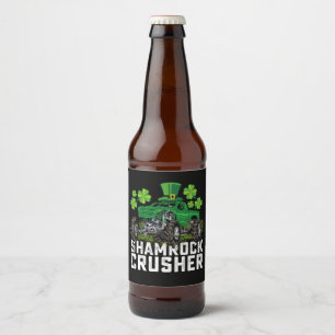 Étiquette Pour Bouteilles De Bière Camion shamrock Croisher Jour de la Saint Patrick 