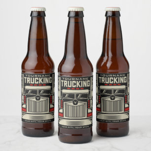 Étiquette Pour Bouteilles De Bière Camionneur de camionnage personnalisé 18 roues BIG