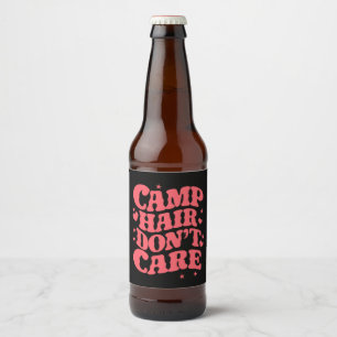 Étiquette Pour Bouteilles De Bière Camp Cheveux S'en Baladent Filles De Camping D'été