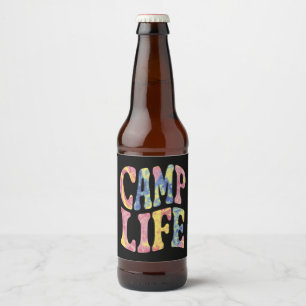 Étiquette Pour Bouteilles De Bière Camping Filles d'été Camp Life Tie-Die Rétro