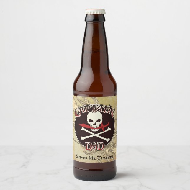 Étiquette Pour Bouteilles De Bière Capitaine Papa - Embracé par Deep Deep (Devant)
