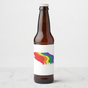 Étiquette Pour Bouteilles De Bière Capybaras LGBTQ Transgenre de porc à l'eau arc-en-