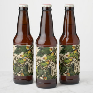 Étiquette Pour Bouteilles De Bière Carolina Parrot de Audubon's Birds of America